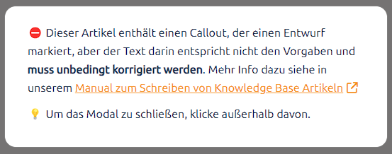 Modal that shows up if a to-do callout does not fulfill the requirements.