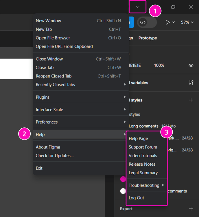 Where to find help in Figma